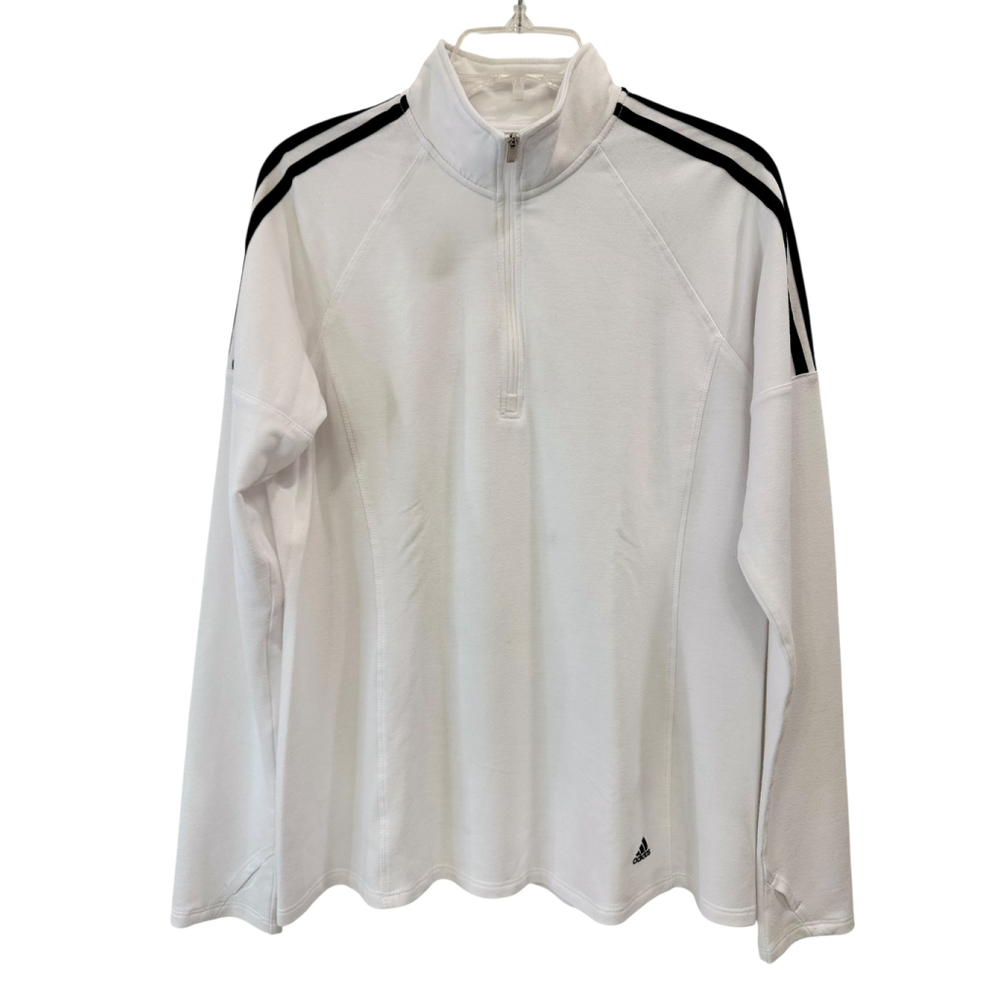Adidas Golf‎ Pullover Size L White with Black Stripes